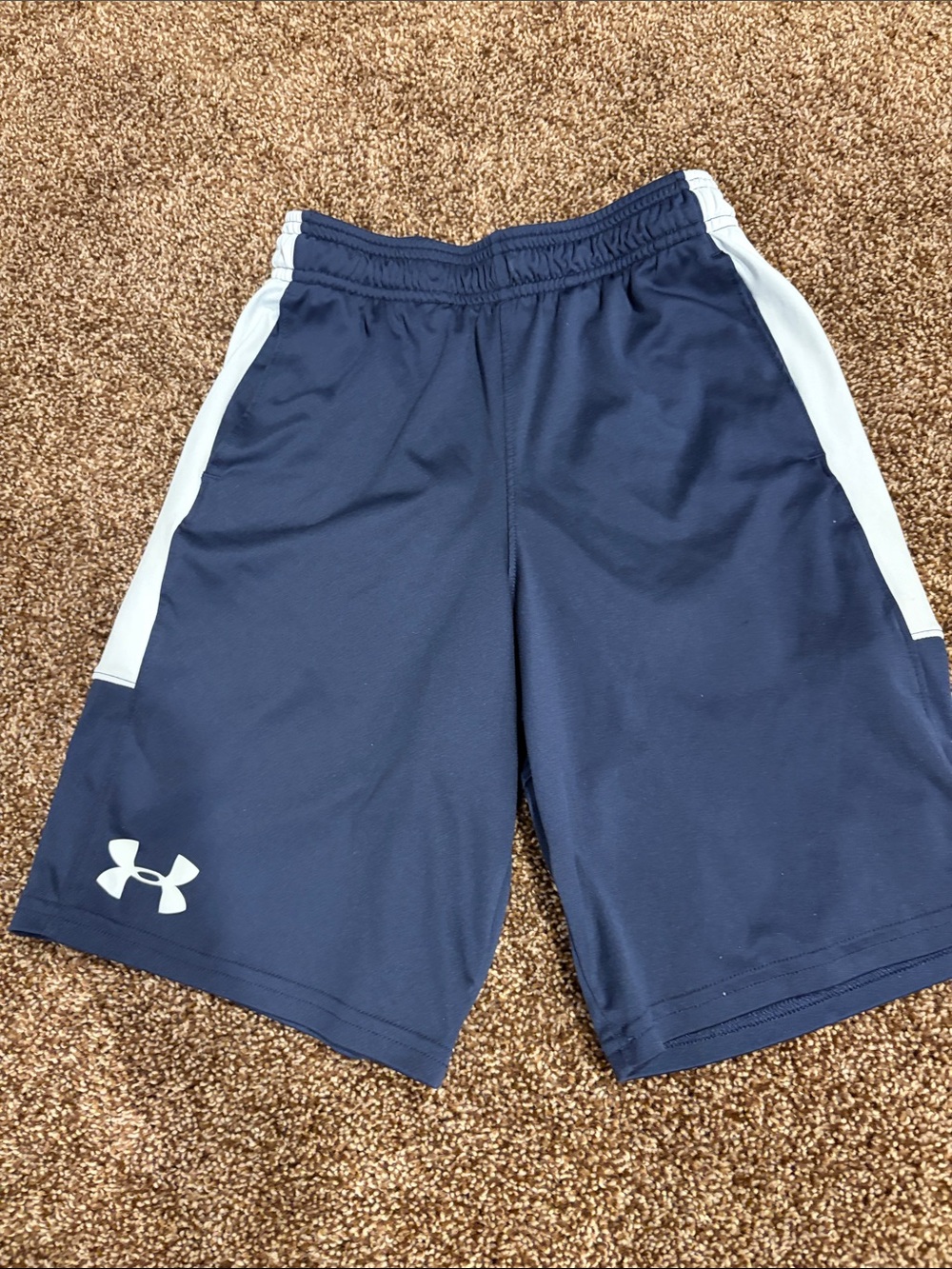 Under Armour Men’s Navy Shorts with White Side Panels